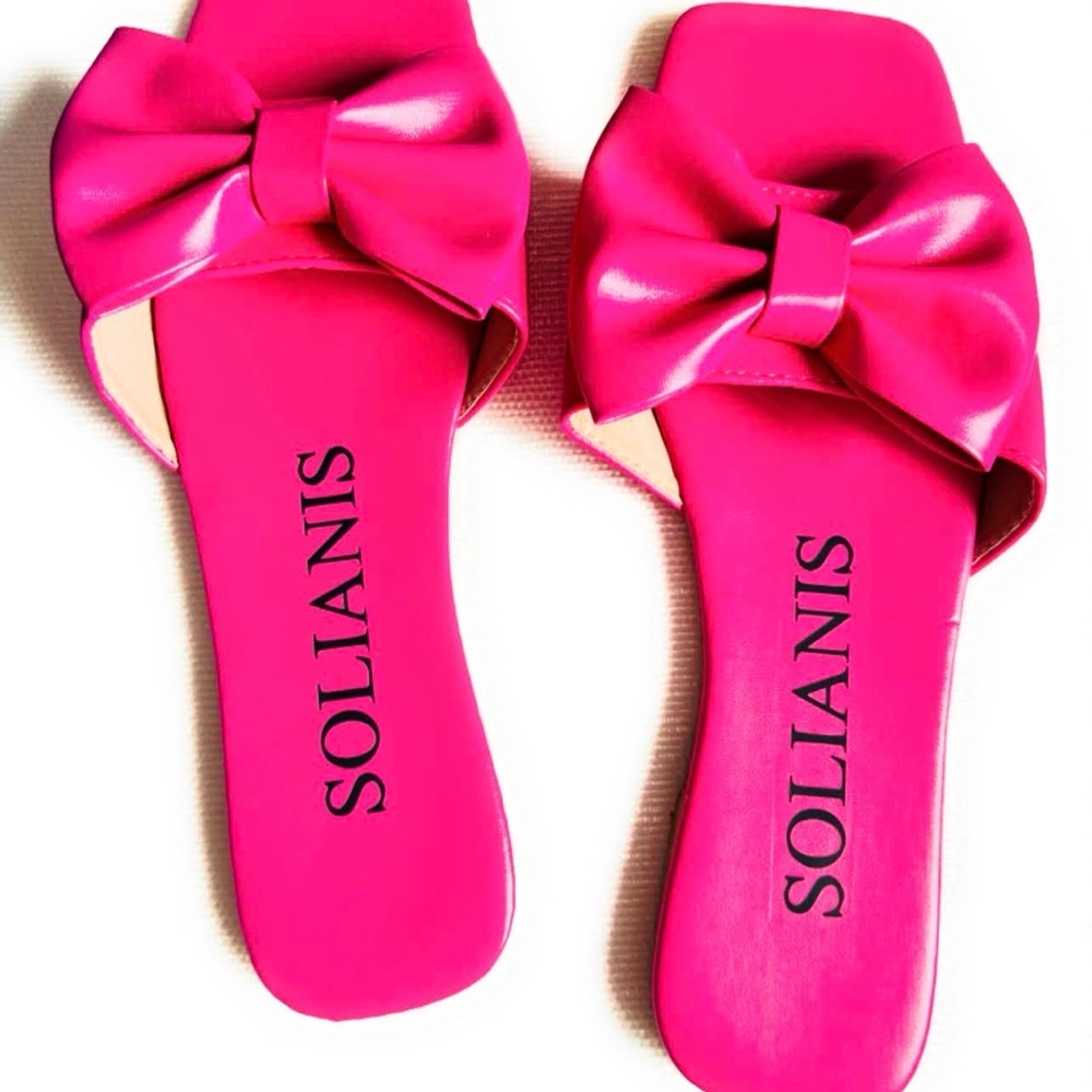 Pink Bow Slide Sandals
